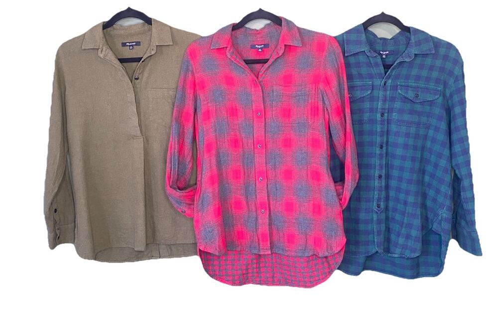 Madewell Shirts Womens Size XS Flannel Bundle 3 Long Sleeve Cozy Casual Tops